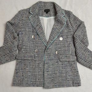 Sparkly Tweed Top Shop Blue Blazer